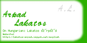 arpad lakatos business card